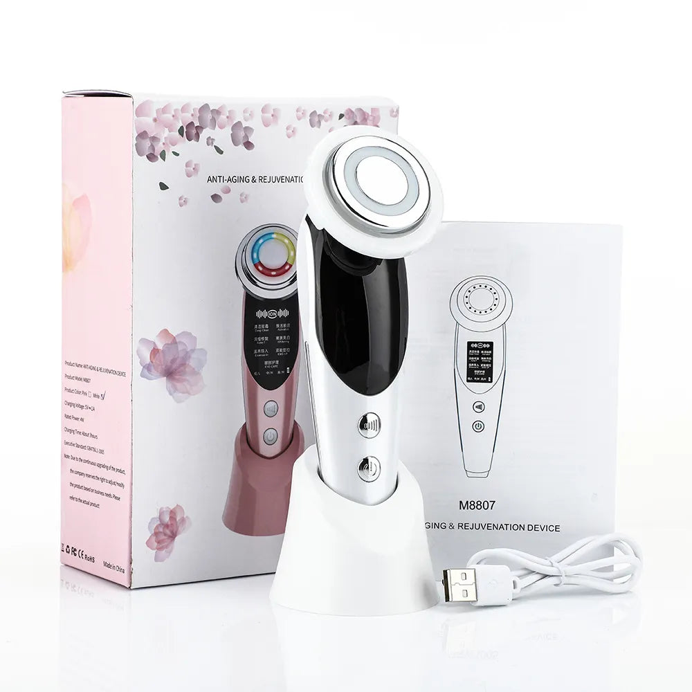 7 in 1 Face Massager RF Microcurrent Mesotherapy