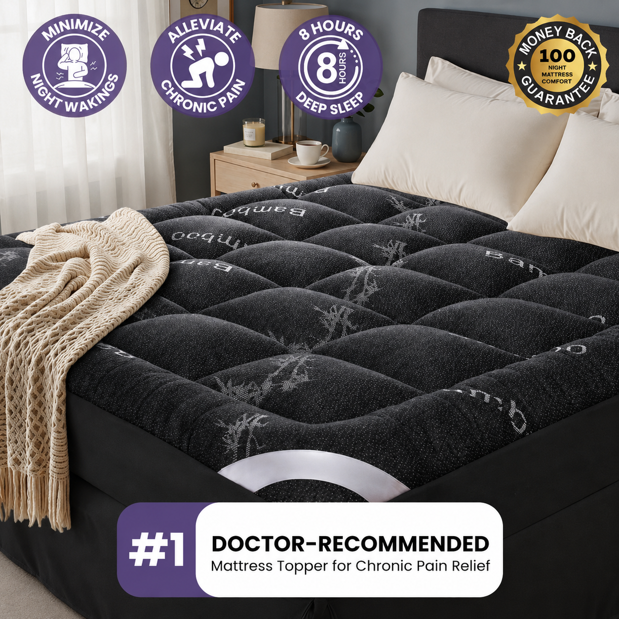 Reemox™ Bamboo Mattress Topper